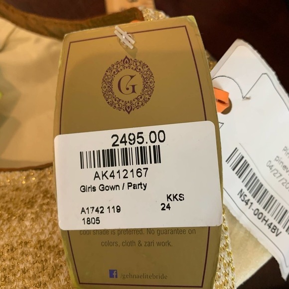 Podja Creations Dress‎ Gown Girls Size 24 India Inspired Party Formal Lined NWT - Picture 12 of 12